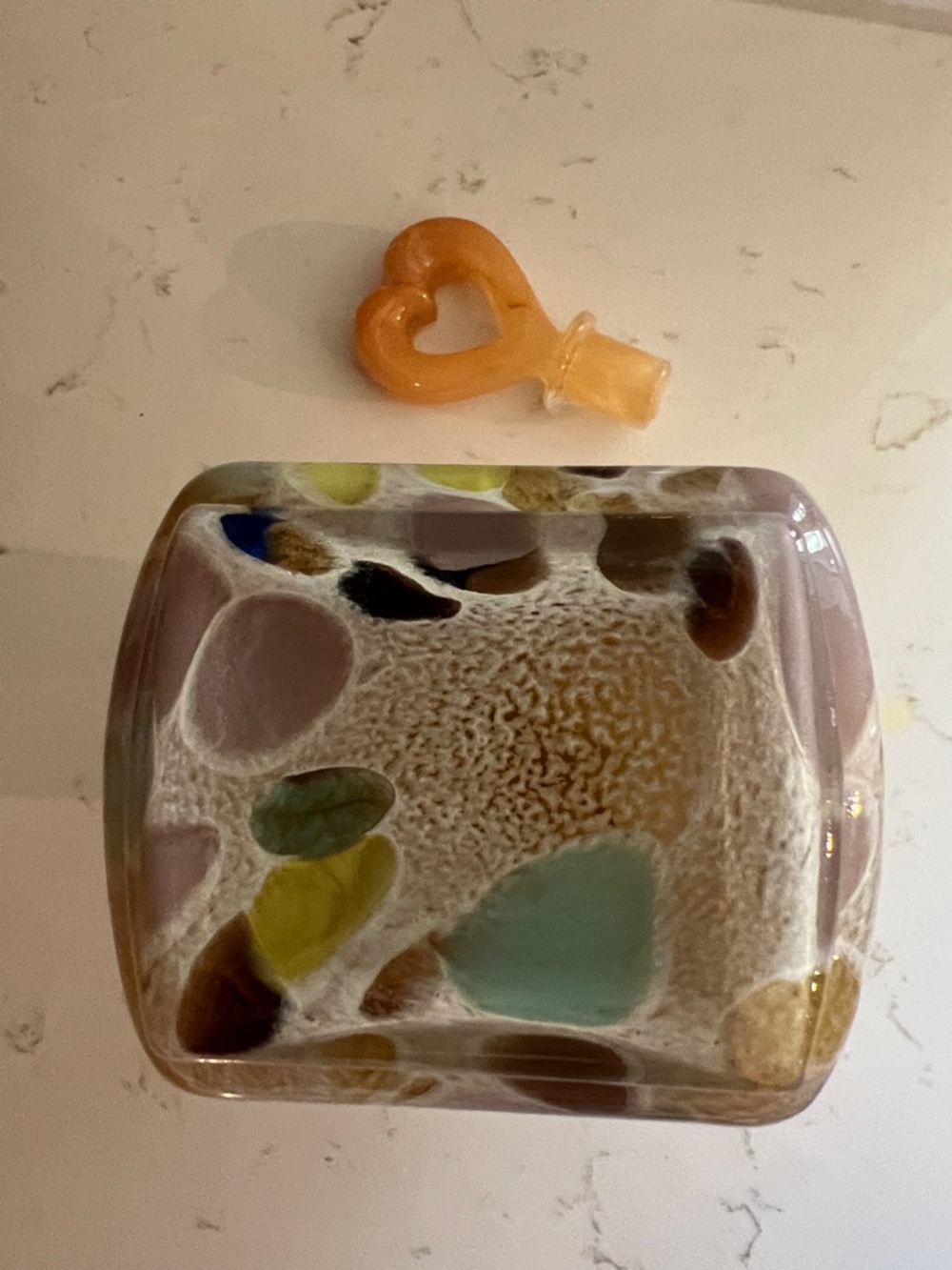 Vintage Maestri Vetrai Art Glass Decanter Heart Stopper Italy Colorful Swirl - Picture 9 of 13